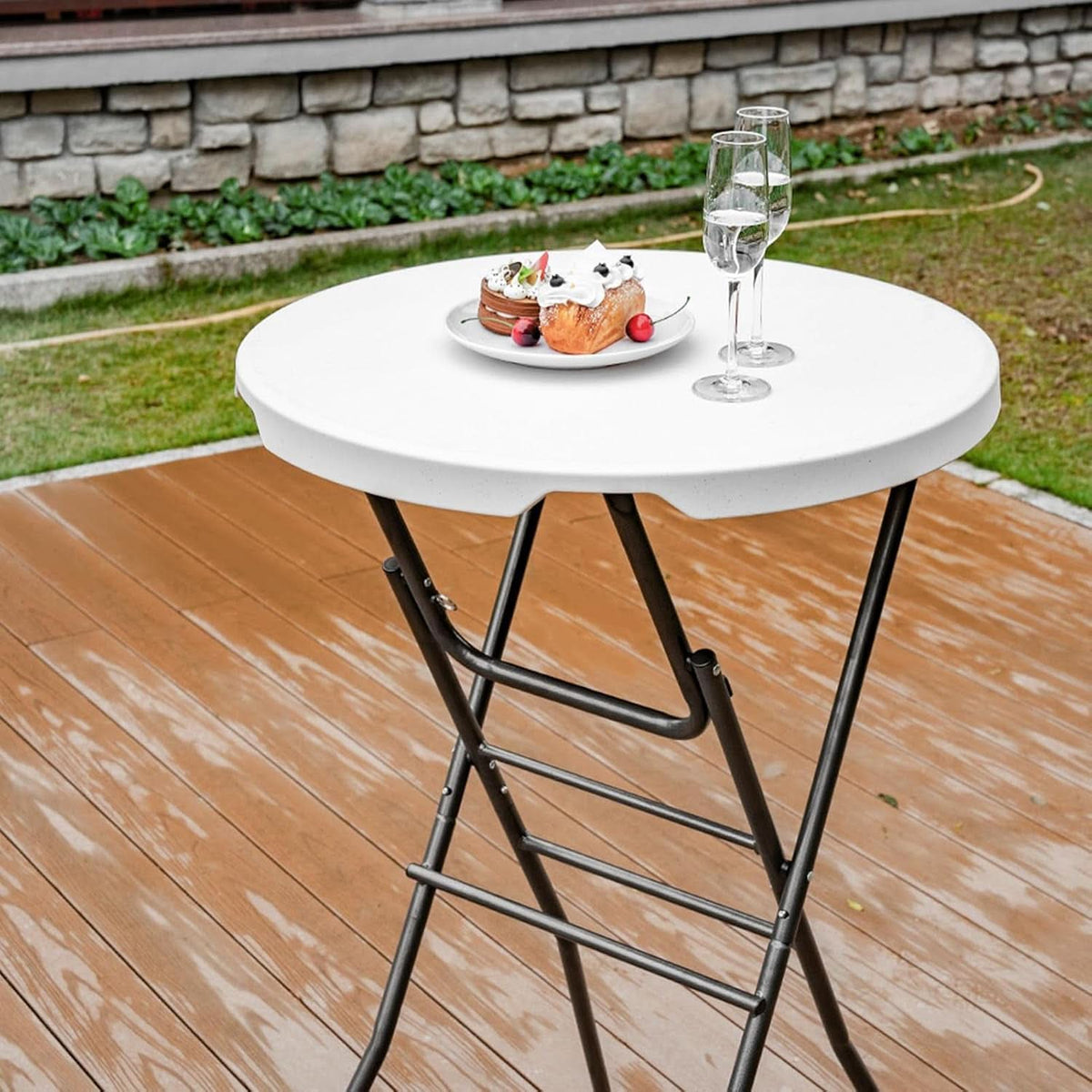 28In Ultra Portable Folding Bar Height Cocktail Table