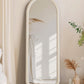 Cream White Velvet Arched Floorstanding 55Inch Mirror