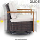 4 Piece Patio Set With 41 Inch Propane Fire Pit Table And Swivel Glider Chairs