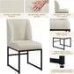 Beige Upholstered Dining Chairs Mid Back With Metal Legs 2