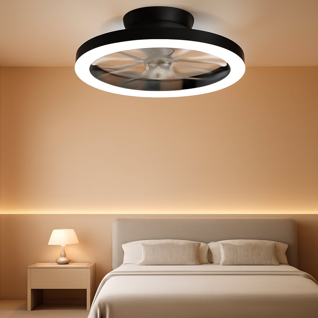 20Inch Black Contemporary Ceiling Fan With Lighting