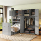 Twin Size Charcoalgray Murphy Cabinet Bed Wardrobe-2