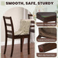 Walnut Wood Armless Dining Chairs Solid Rubberwood