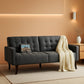 65 Inch Charcoal Grey Upholstered Convertible Sleeper Sofa