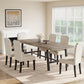 86-Inch Grey Walnut Dining Table Non-Extendable Sturdy