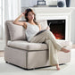 Twin Size Premium Convertible Sofa Bed Sleeper Beige
