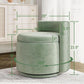 Emerald Velvet Vanity Ottoman With 360DegreeSwivel