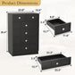 Black Fluted 24 Inch Dresser For Bedroom Storage Solutions-1