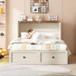 Murphy Bed With Distressed White Storage And Charging