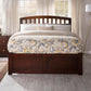 Richmond Walnut Fullsize Platform Bed With Trundle