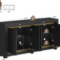 63Inch Black Sideboard Buffet Cabinet With PowerOutlets