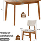 Brown Beige Space Saving Solid Wood Dining Set Chairs