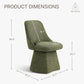 Swivel Dining Chairs Set 2 Upholstered Emerald Green
