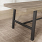 86-Inch Grey Walnut Dining Table Non-Extendable Sturdy