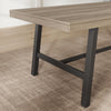 86-Inch Grey Walnut Dining Table Non-Extendable Sturdy