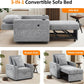 Convertible Sleeper Chair Bed With Linen Upholstery