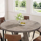Round Dining Table 47 Inch Wood Farmhouse Grey Kitchen
