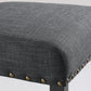 Gray Fabric Dining Chairs With Nailhead Trim Set Of 2