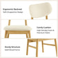 Cream Upholstered Dining Chairs Midcentury Oak Frame