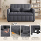 Three In One Convertible Sleeper Sofa Bed With Adjustable Backrest Light Gray