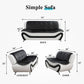 Living Room Faux Leather Sofa Set 3 Piece Black White
