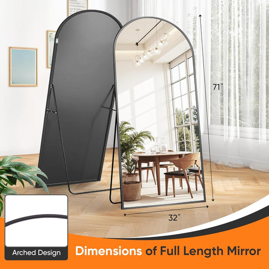 Full Length Freestanding Floor Mirror 71x32 Charcoal