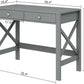 Home Office Desk Grey With Two Drawers Computer Table
