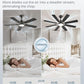 52 Inch Ceiling Fan With Dimmable Integrated LED Light