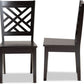 Caron Dark Brown Wood Dining Chairs Set Two Piece Collection