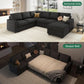 Dark Grey Sectional Sleeper Sofa With Pull Out Bed