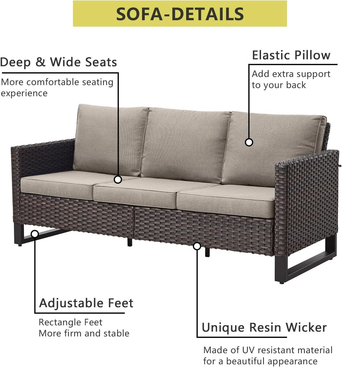 Seven Piece Outdoor Wicker Patio Furniture Set With Swivel Rockers