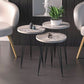 Grey Marble Nesting Tables Set Of 3 Modern Round End Tables