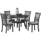 Gray 5 Piece Dining Table Set With 4 Chairs For Kitchen