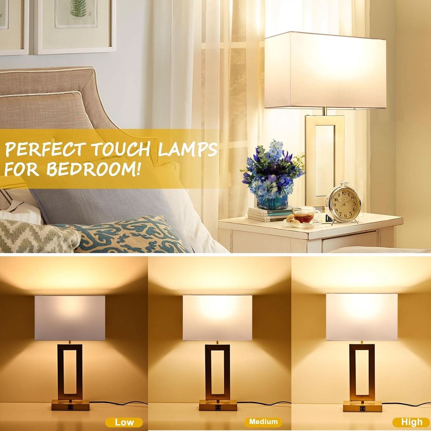Sumptuous Luxurious Gold White TwentyTwoInch Table Lamps