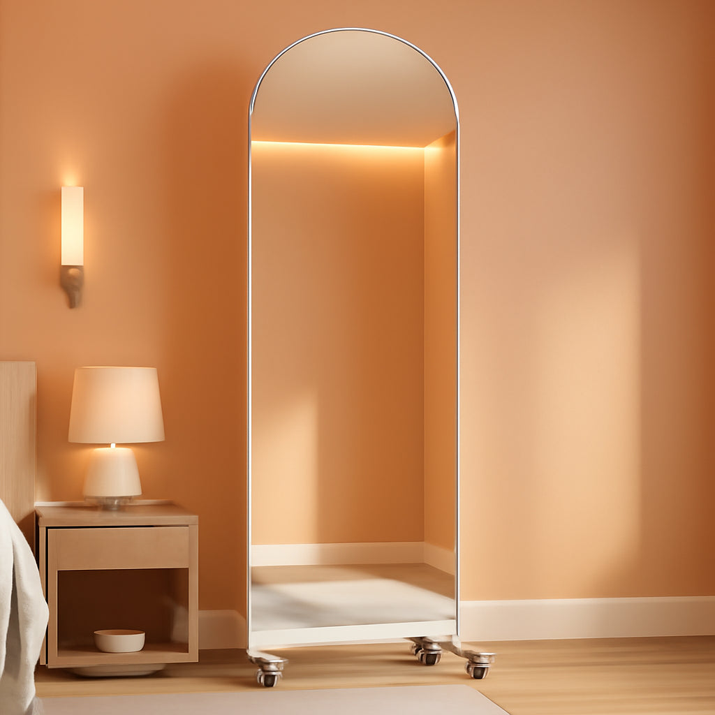 79 Inches Architectural Full Length Mirror Wheeled
