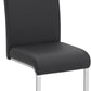 Leather Upholstered Dining Chairs Set Of 2 With Metal Legs Black