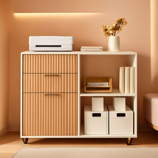 Natural Oak Industrial Grade Filing Cabinet Drawers-0