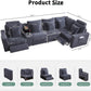 Grey Premium Power Recliner Modular Sectional Sofa