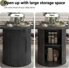 47 Inch Round Dining Table For 4 With Storage Shelf Black