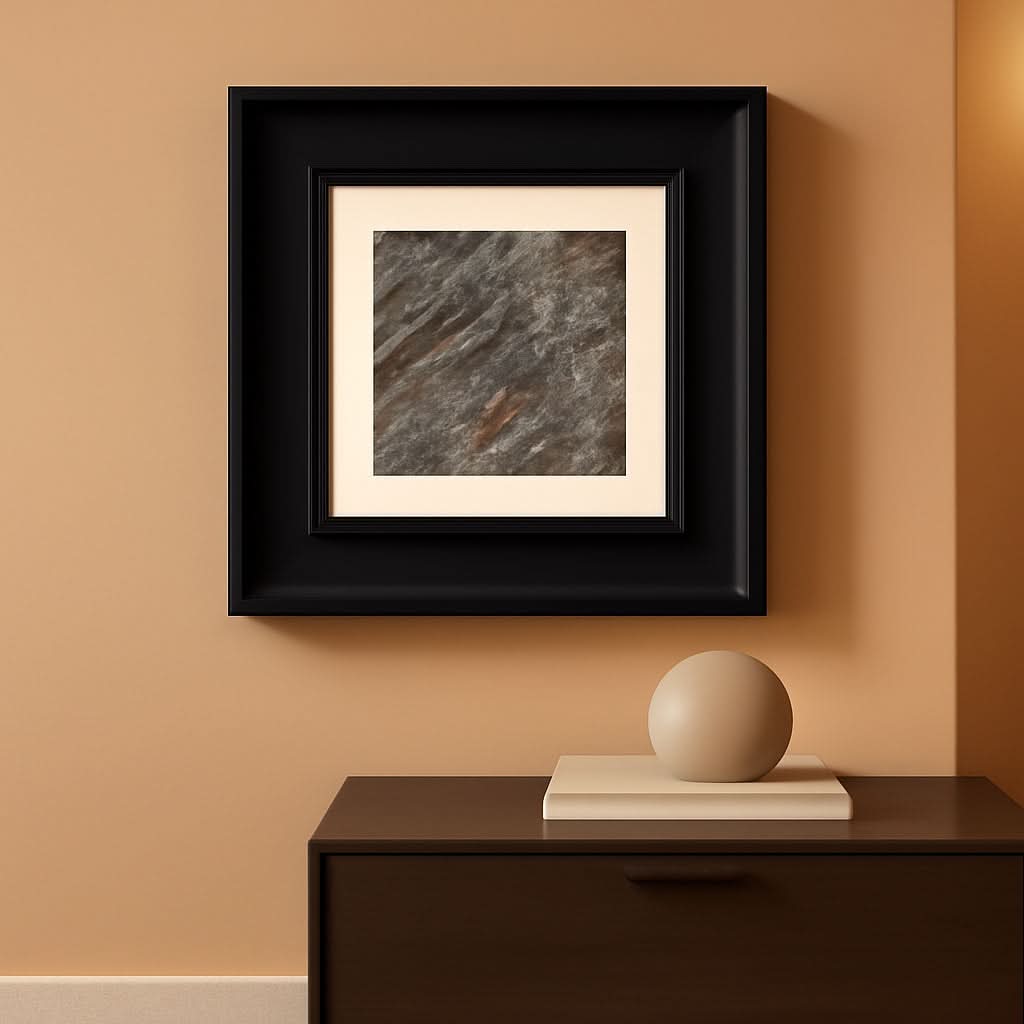 Framed Premium Natural Marble Wall Art 14x14 Inches