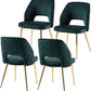 Forest Green Velvet Upholstered Dining Chairs Gold Legs