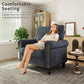Dark Grey Upholstered Oversized Accent Chair 22Inch
