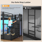Black Full Over Full Bunk Bed LED Lighting Quality Durable
