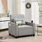 Charcoal Grey Convertible Sleeper Chair With USB Ports