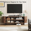 Walnut 63 Inch TV Stand With Entertainment Center Storage