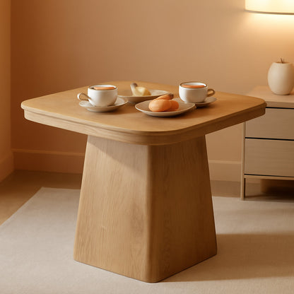 Natural Walnut Wood Farmhouse Dining Table Pedestal