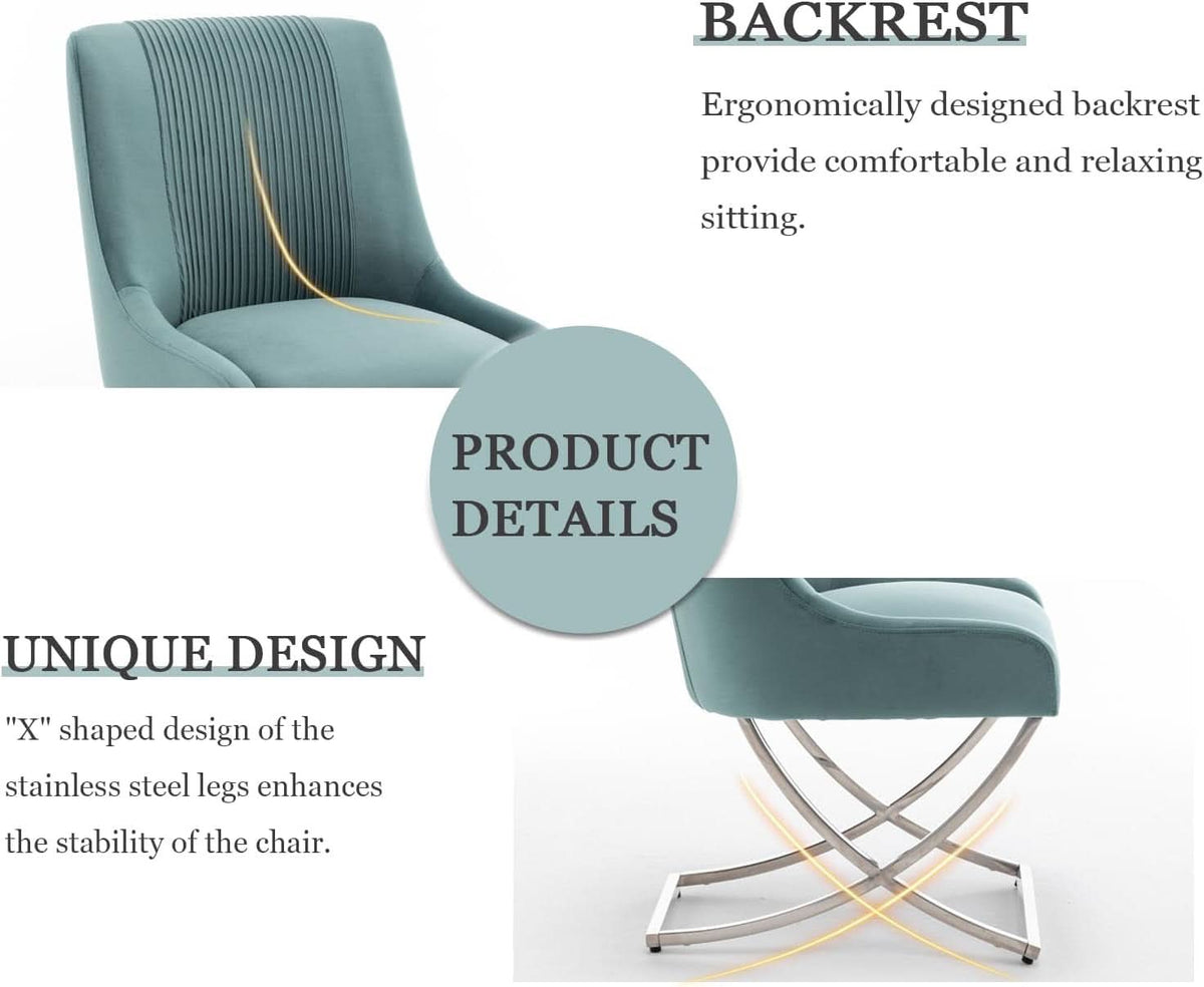 Emerald Green Velvet Tufted Dining Chairs Collection