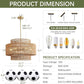 24 Inch Bohemian Handwoven Rattan Chandelier 6 Light-4