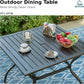 Patio Dining Set For 4 All Weather Furniture With Grey Sling Swivel Chairs