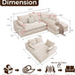 Beige 103Inch Boneless Cloudlike Modular Sectional Sofa